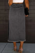 'Penmoor' Side Slit Denim Maxi Skirt - Celes Fashion
